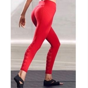 Victoria Secret Sport Red Lace up Knockout Legging